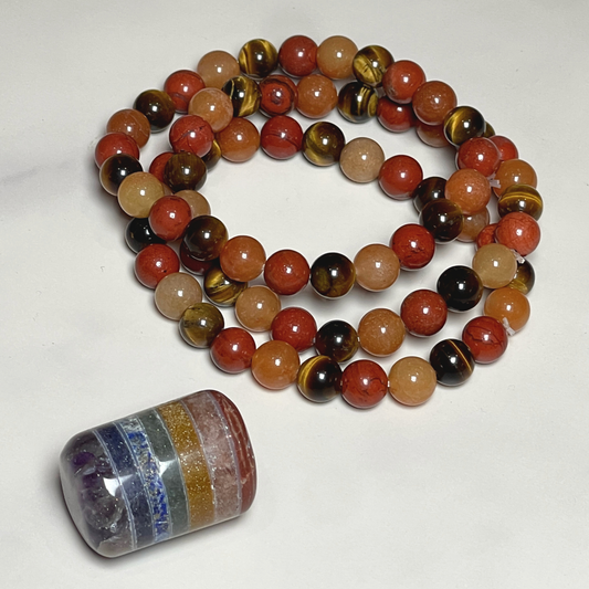 GLOW - Mixed Stone Bracelet + Chakra Tumble Set