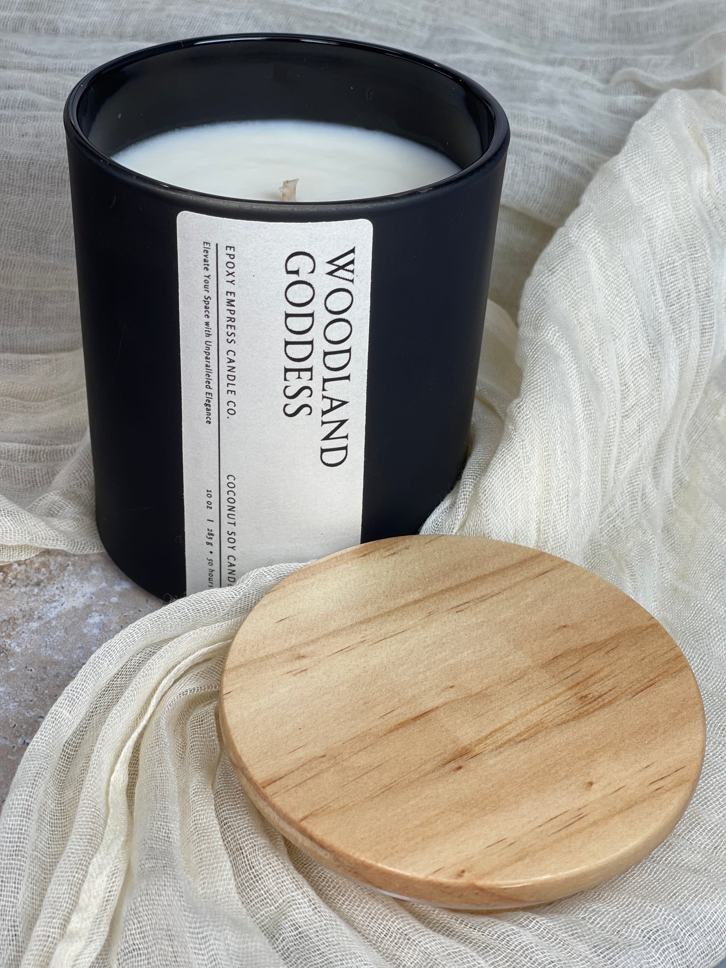 Woodland Goddess Matte Black Candle