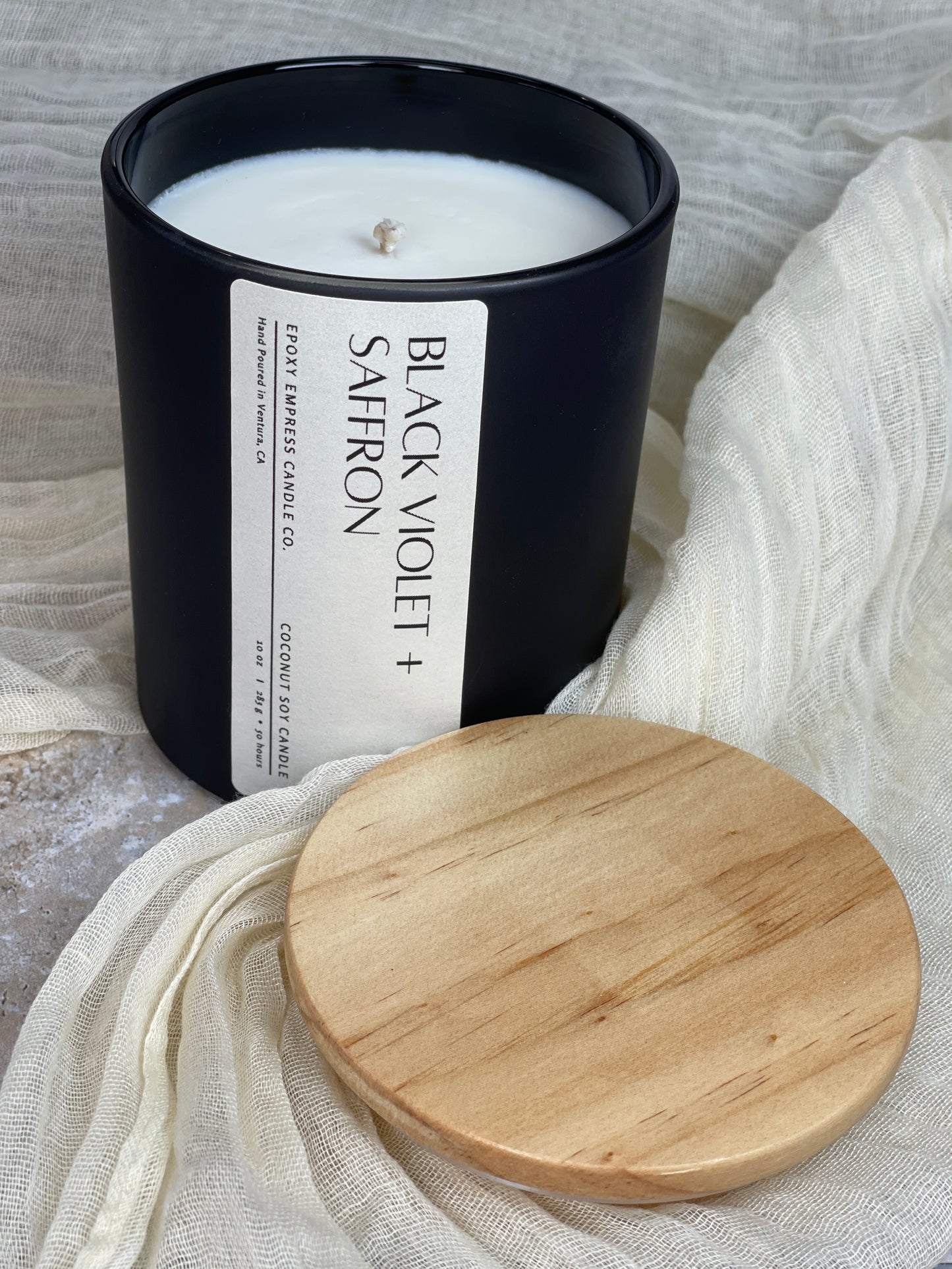 Black Violet + Saffron Matte Black Candle