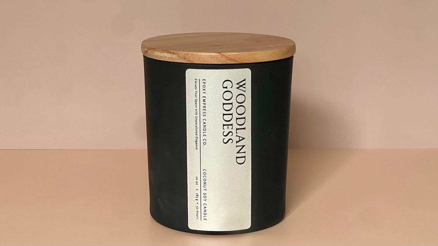 Woodland Goddess Matte Black Candle