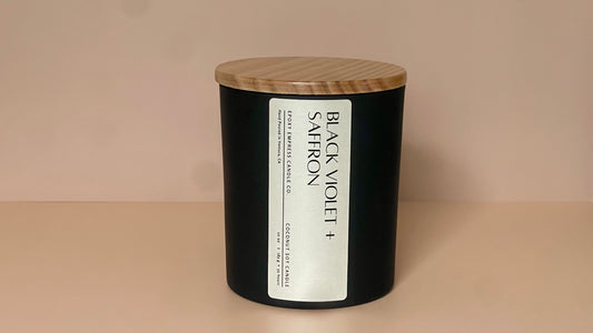 Black Violet + Saffron Matte Black Candle
